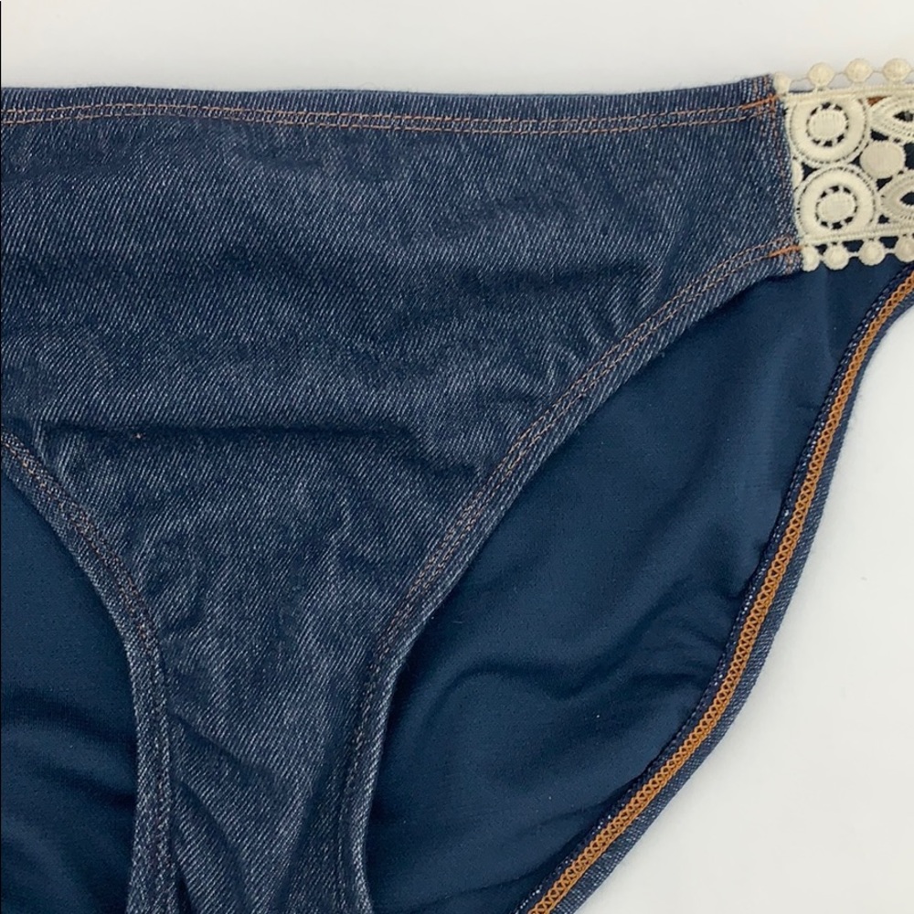 4/$25 NEW Kenneth Cole Denim Blue Bikini Bottom - Picture 2 of 4